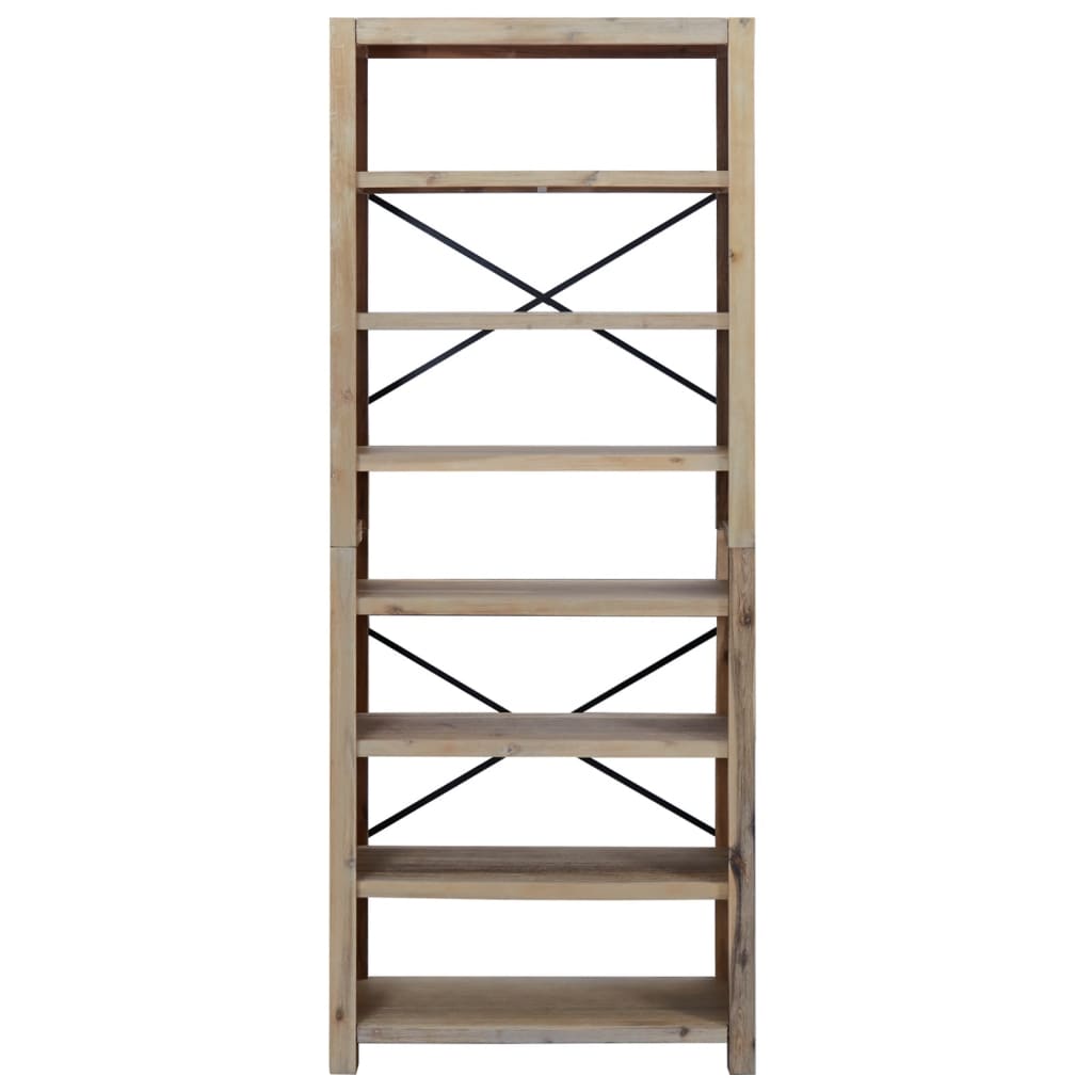 Kirjahylly 7 tasoa 80x30x200 cm täysi akaasiapuu - Sisustajankoti.fi