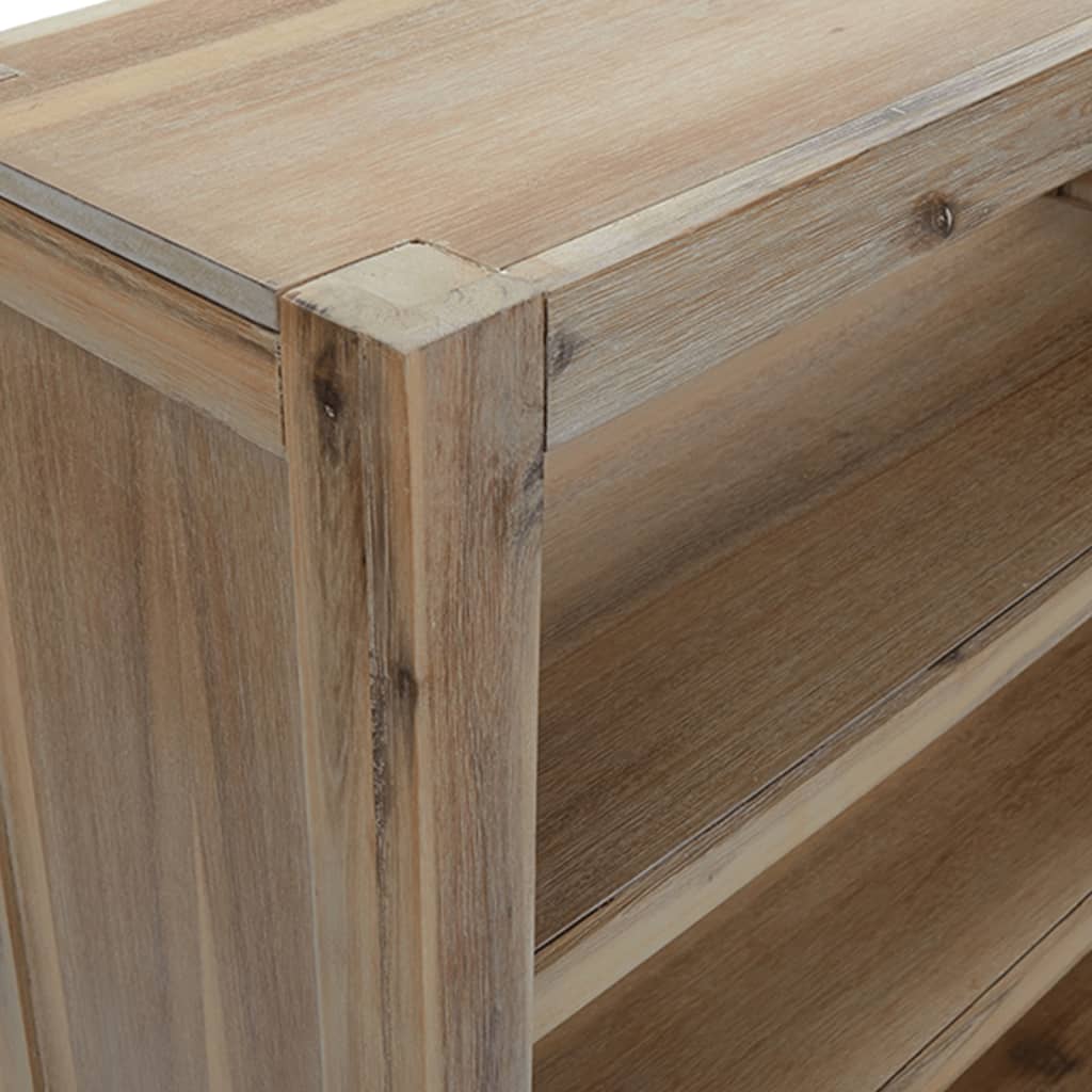 Kirjahylly 7 tasoa 80x30x200 cm täysi akaasiapuu - Sisustajankoti.fi