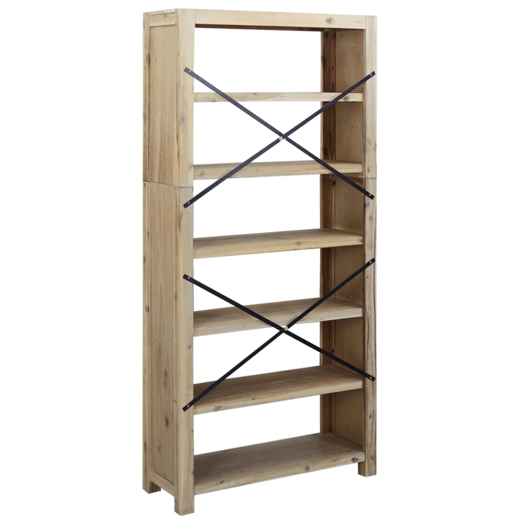 Kirjahylly 6 tasoa 80x30x170 cm täysi akasiapuu - Sisustajankoti.fi