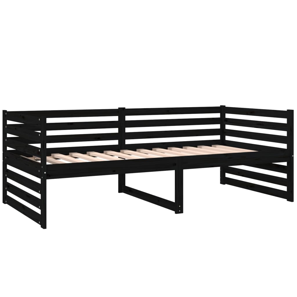Sohvasänky musta 90x190 cm täysi mänty - Sisustajankoti.fi