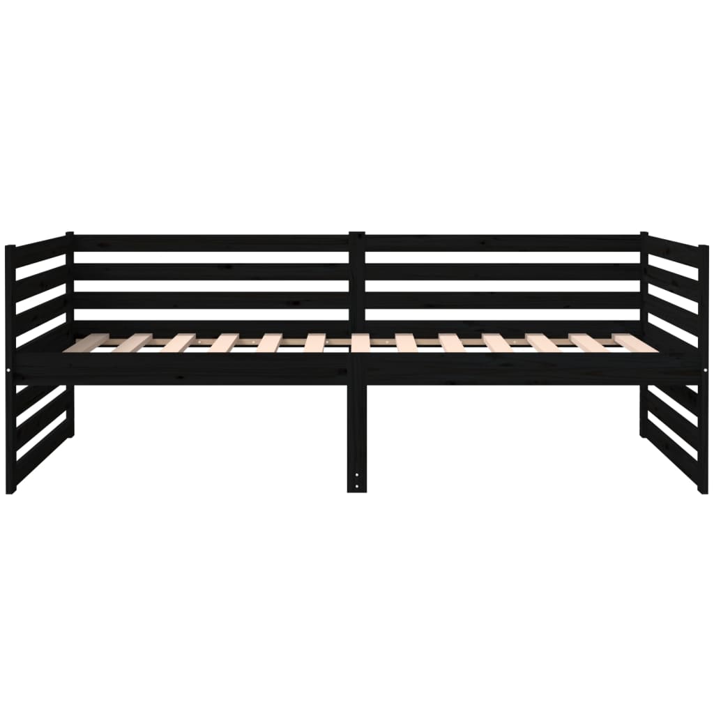 Sohvasänky musta 90x190 cm täysi mänty - Sisustajankoti.fi
