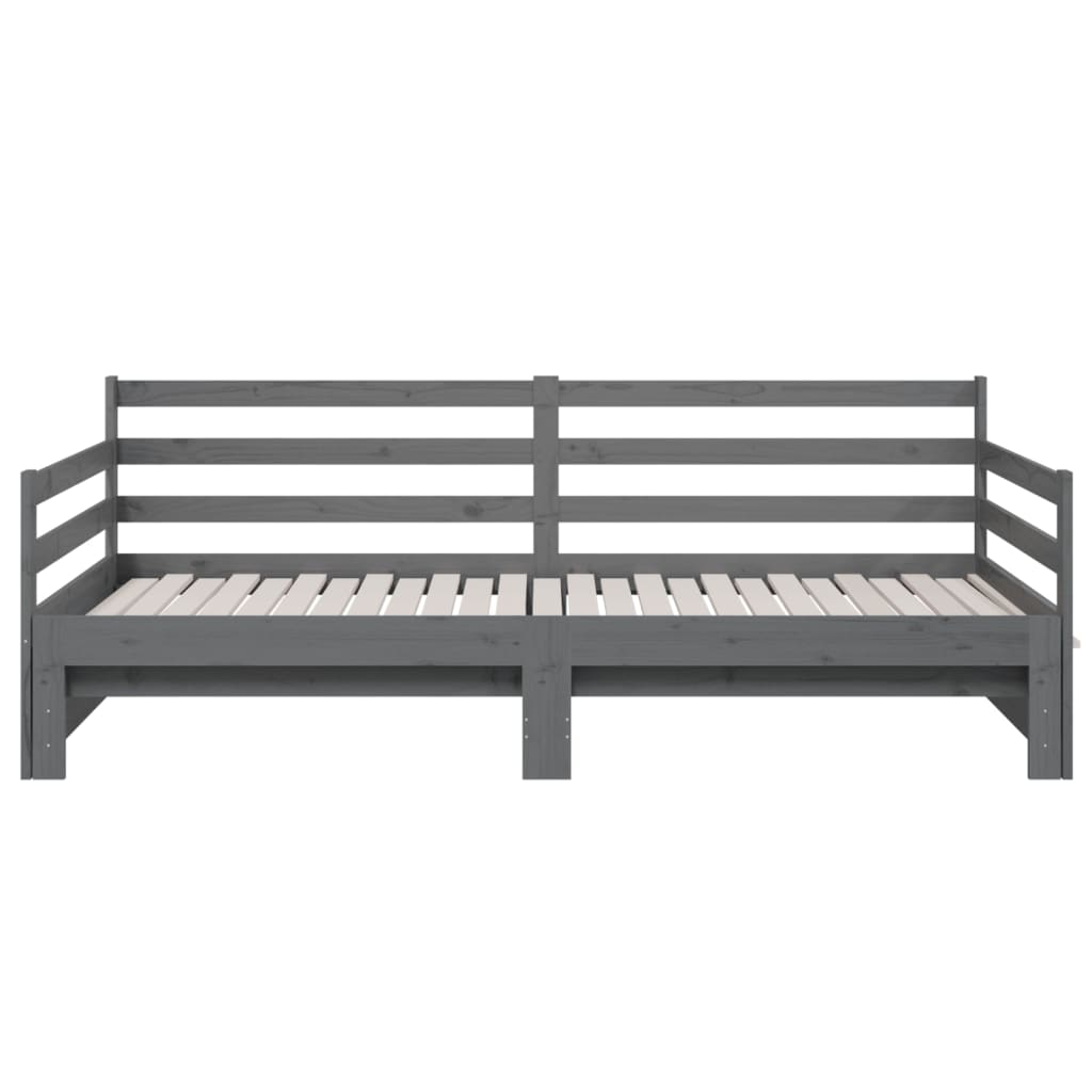 Sohvasänky ulosvedettävä harmaa 2x (90x190) cm täysi mänty - Sisustajankoti.fi