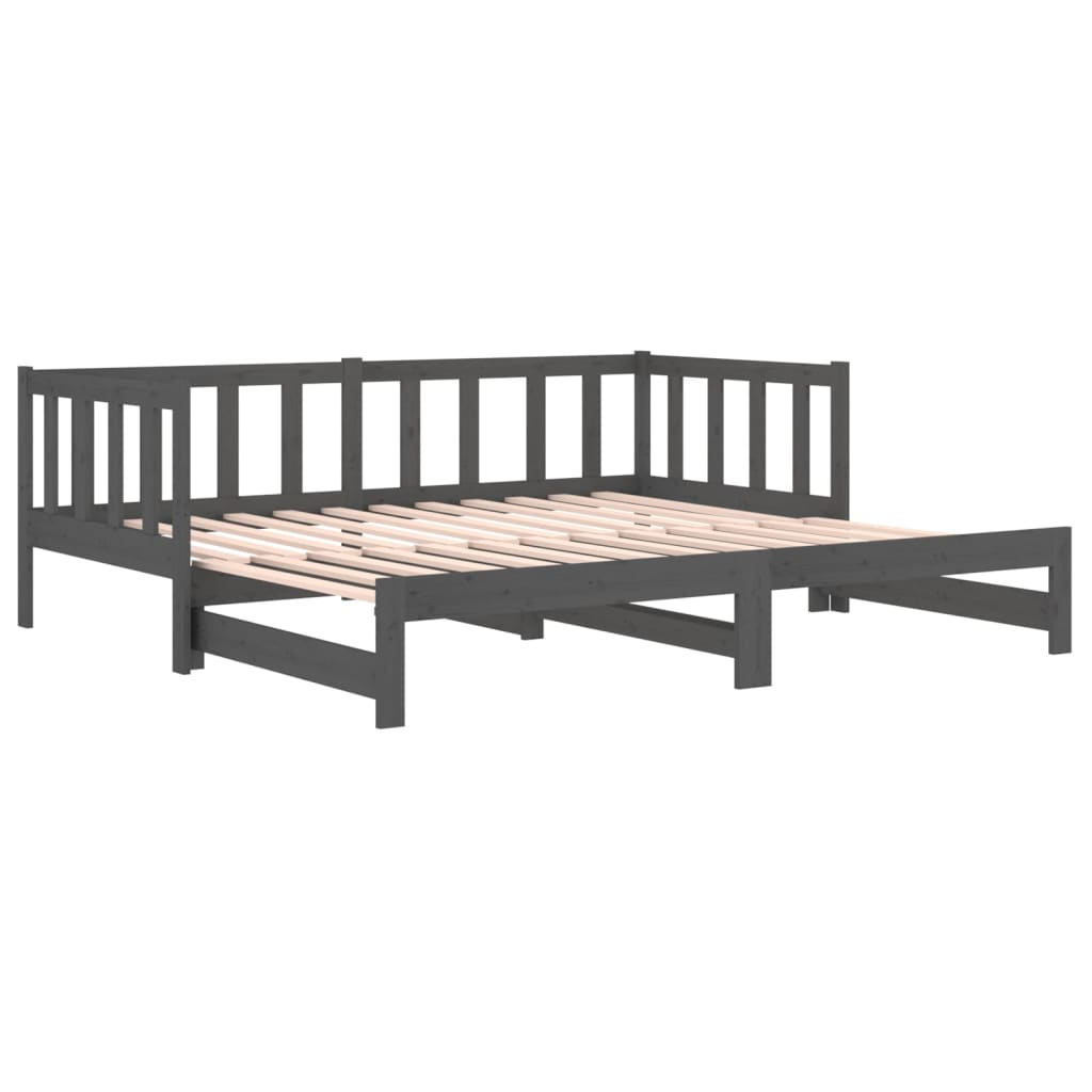 Sohvasänky ulosvedettävä harmaa 2x (90x190) cm täysi mänty - Sisustajankoti.fi