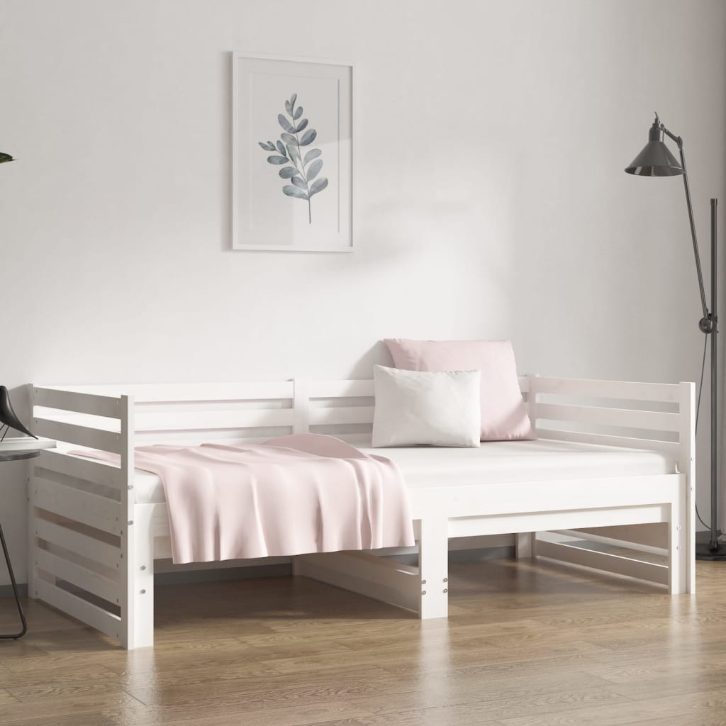 Sohvasänky ulosvedettävä valkoinen 2x (90x190) cm täysi mänty - Sisustajankoti.fi