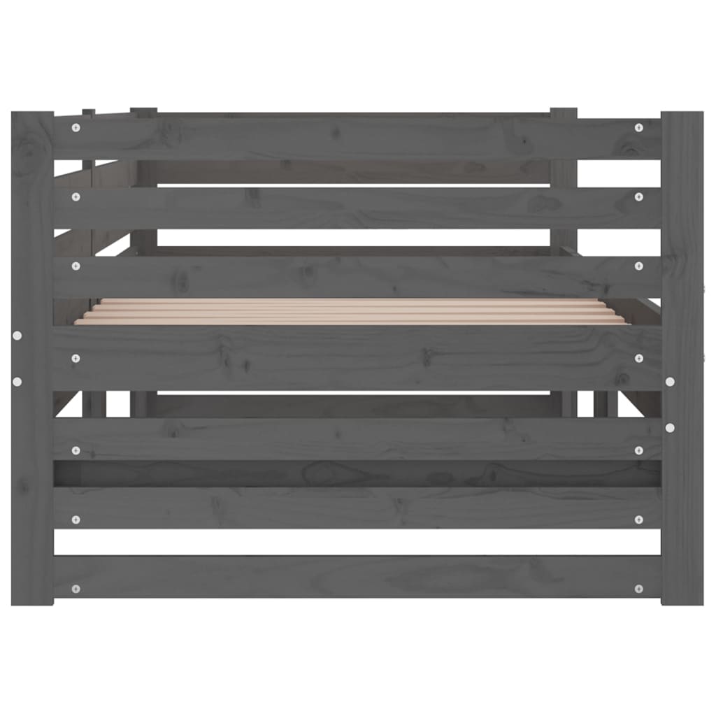 Sohvasänky ulosvedettävä harmaa 2x (90x190) cm täysi mänty - Sisustajankoti.fi