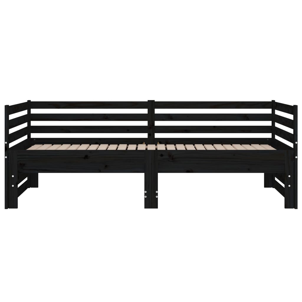 Sohvasänky ulosvedettävä musta 2x (90x190) cm täysi mänty - Sisustajankoti.fi