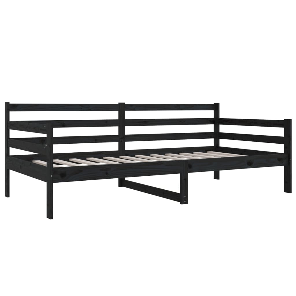 Sohvasänky musta 80x200 cm täysi mänty - Sisustajankoti.fi