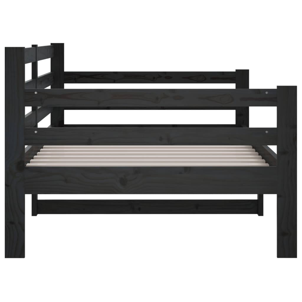 Sohvasänky musta 80x200 cm täysi mänty - Sisustajankoti.fi