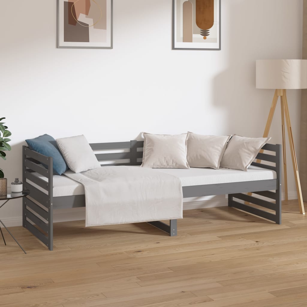 Sohvasänky harmaa 80x200 cm täysi mänty - Sisustajankoti.fi