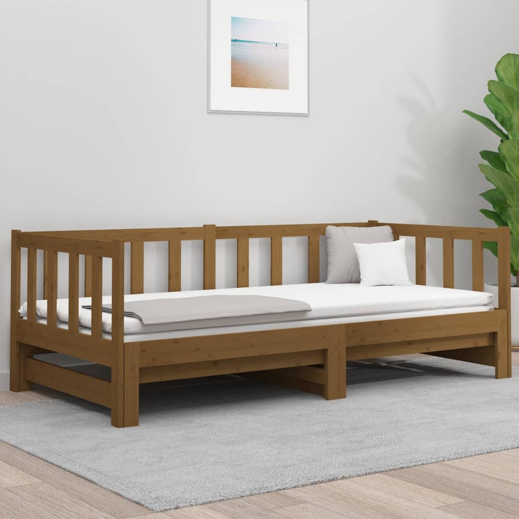 Sohvasänky ulosvedettävä hunajanrusk. 2x(80x200) cm täysi mänty - Sisustajankoti.fi