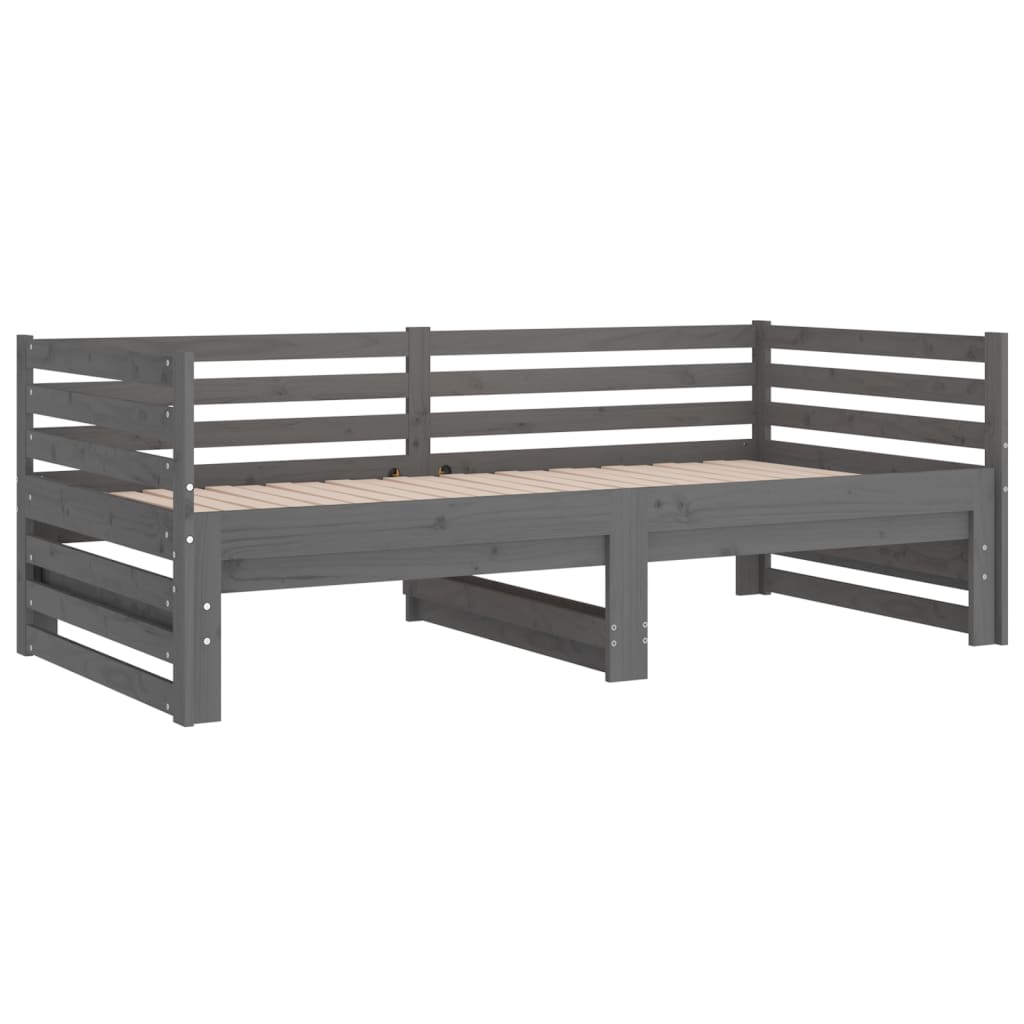 Sohvasänky ulosvedettävä harmaa 2x (80x200) cm täysi mänty - Sisustajankoti.fi