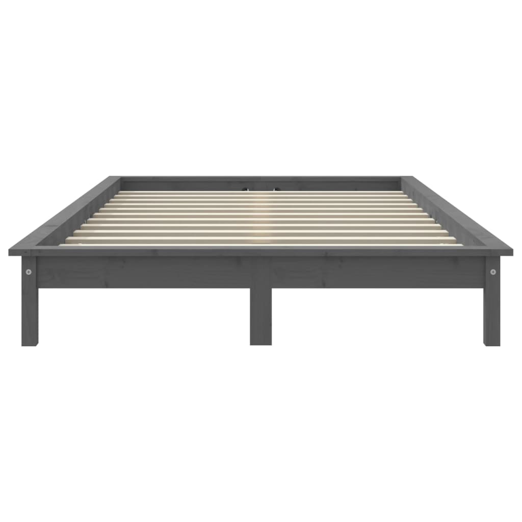 Sängynrunko harmaa 150x200 cm täysi mänty 5FT King Size - Sisustajankoti.fi
