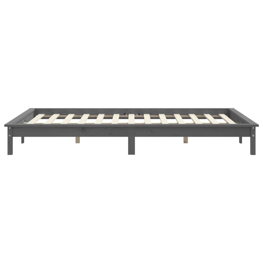 Sängynrunko harmaa 150x200 cm täysi mänty 5FT King Size - Sisustajankoti.fi