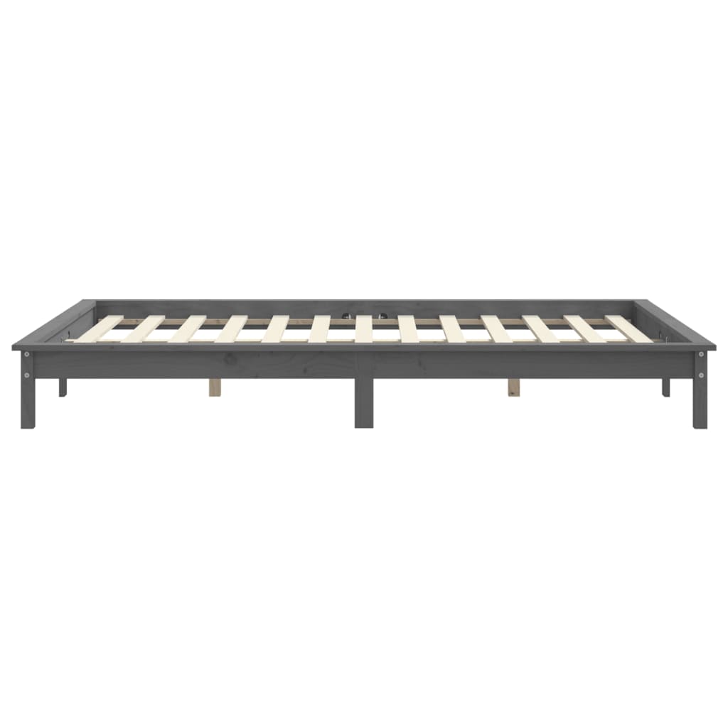 Sängynrunko harmaa 180x200 cm täysi mänty 6FT Super King - Sisustajankoti.fi