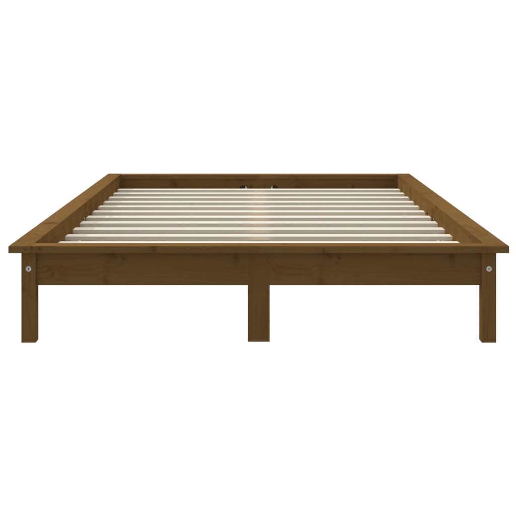 Sängynrunko hunajanruskea 200x200 cm täysi mänty - Sisustajankoti.fi
