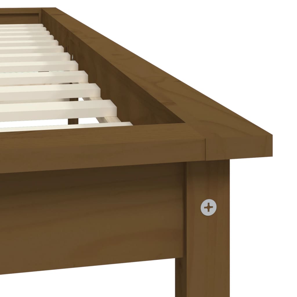 Sängynrunko hunajanruskea 200x200 cm täysi mänty - Sisustajankoti.fi
