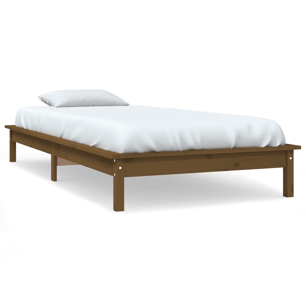 Sängynrunko hunajanrusk 75x190 cm täysi mänty 2FT6 Small Single - Sisustajankoti.fi