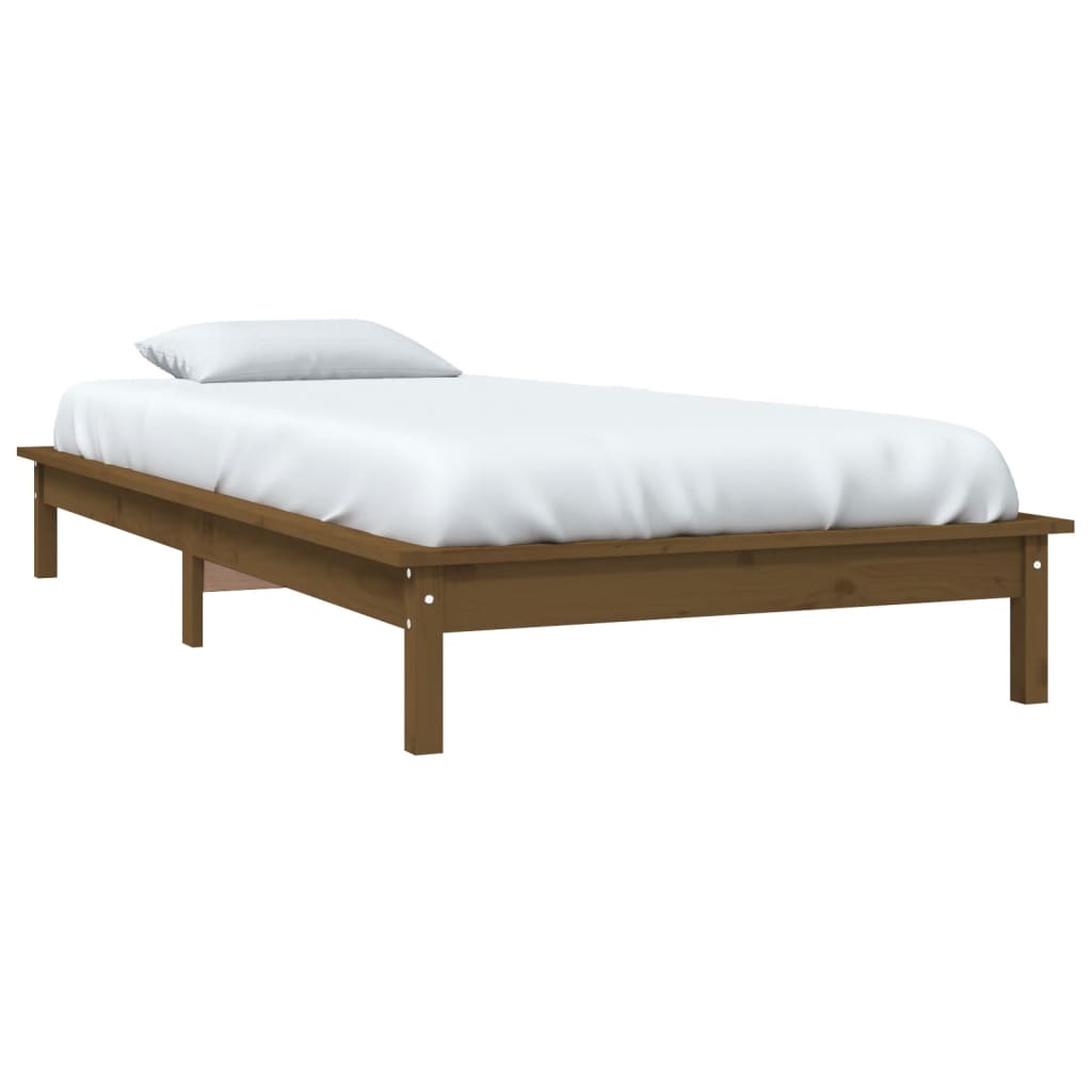 Sängynrunko hunajanrusk 75x190 cm täysi mänty 2FT6 Small Single - Sisustajankoti.fi