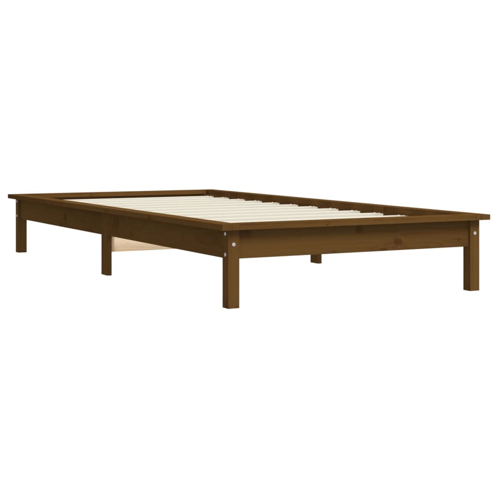 Sängynrunko hunajanrusk 75x190 cm täysi mänty 2FT6 Small Single - Sisustajankoti.fi