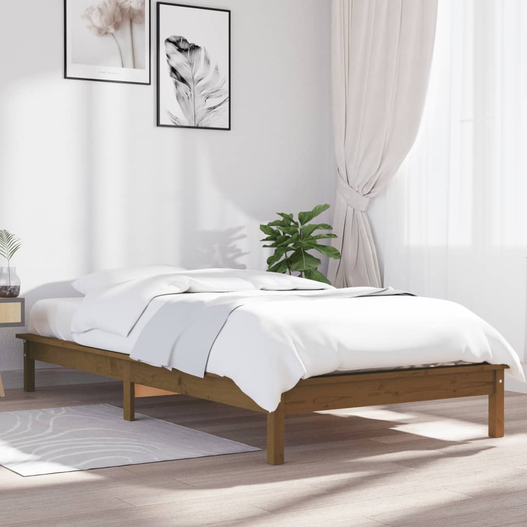 Sängynrunko hunajanrusk 75x190 cm täysi mänty 2FT6 Small Single - Sisustajankoti.fi