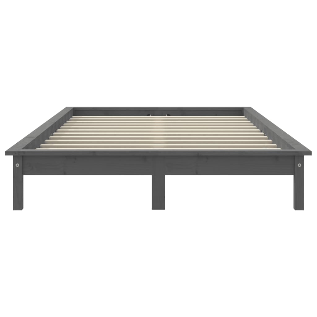Sängynrunko harmaa 135x190 cm täysi mänty 4FT6 Double - Sisustajankoti.fi