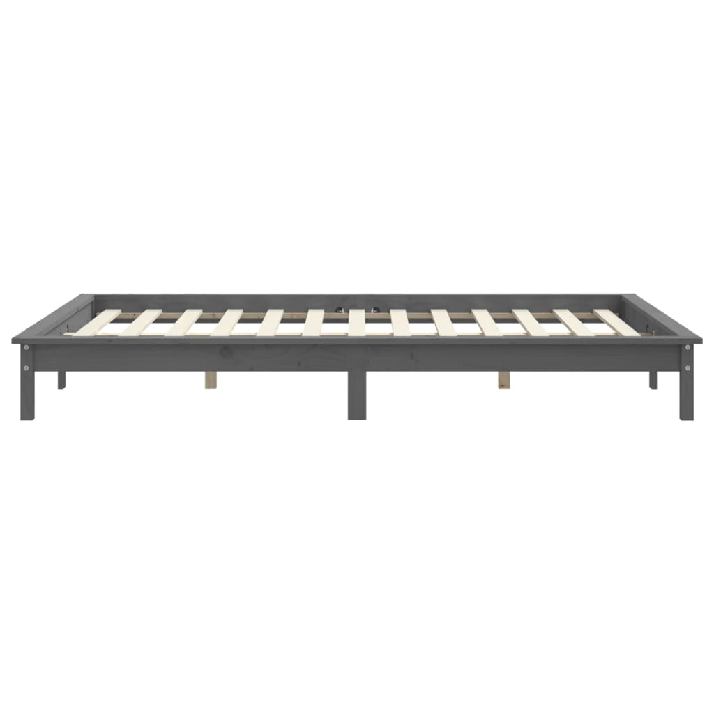 Sängynrunko harmaa 135x190 cm täysi mänty 4FT6 Double - Sisustajankoti.fi