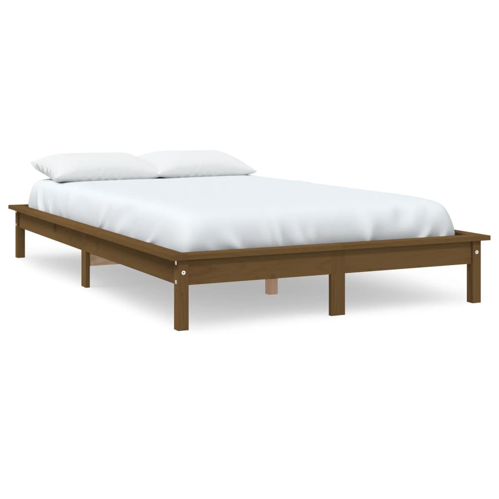Sängynrunko hunajanruskea 135x190 cm täysi mänty 4FT6 Double - Sisustajankoti.fi