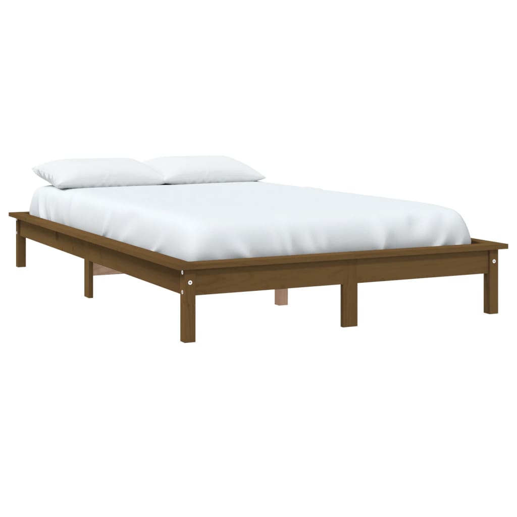 Sängynrunko hunajanruskea 135x190 cm täysi mänty 4FT6 Double - Sisustajankoti.fi