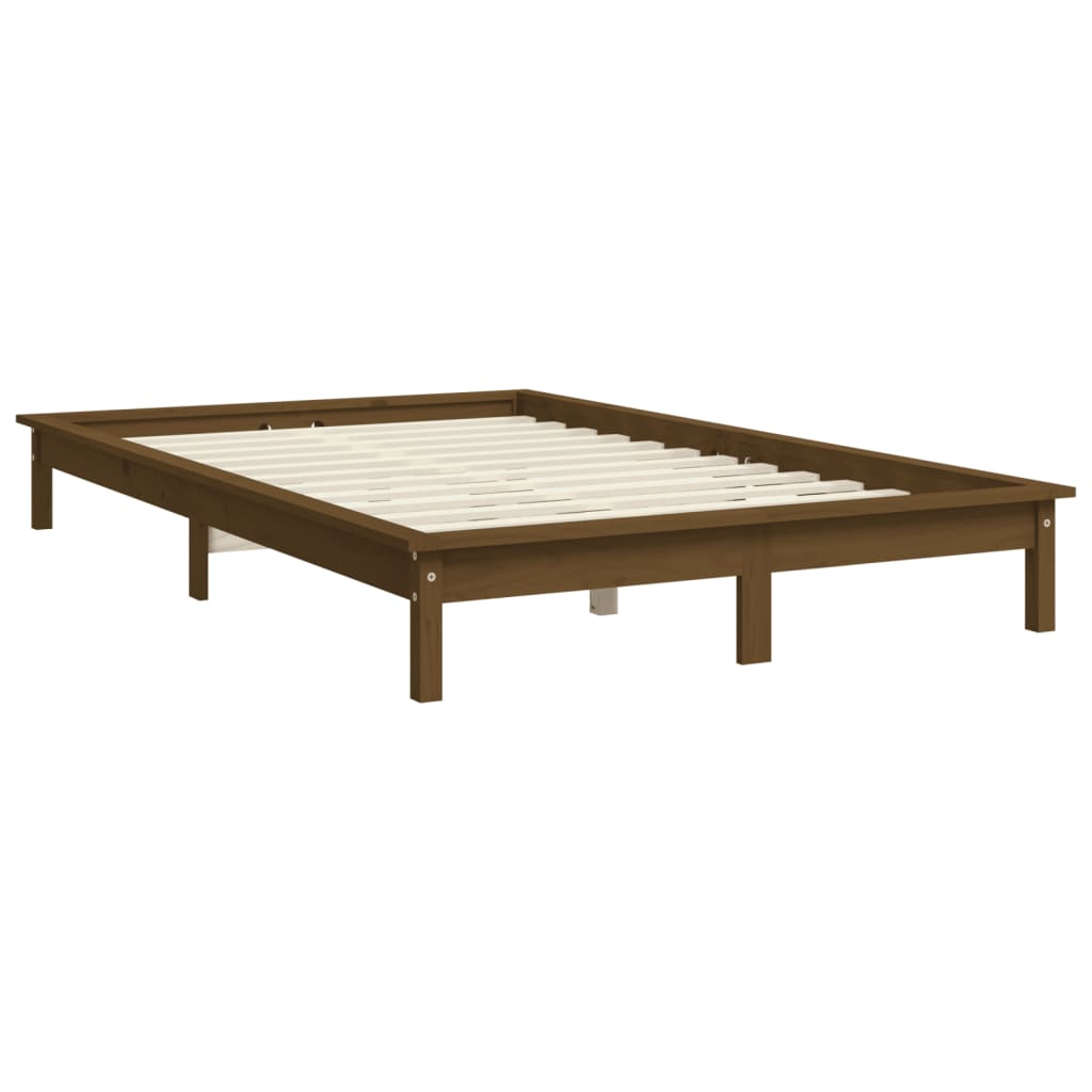 Sängynrunko hunajanruskea 135x190 cm täysi mänty 4FT6 Double - Sisustajankoti.fi