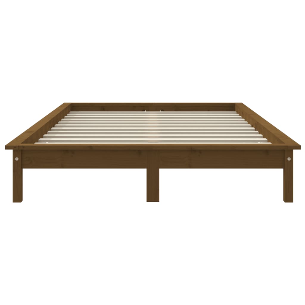Sängynrunko hunajanruskea 135x190 cm täysi mänty 4FT6 Double - Sisustajankoti.fi