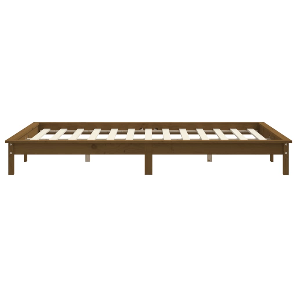Sängynrunko hunajanruskea 135x190 cm täysi mänty 4FT6 Double - Sisustajankoti.fi
