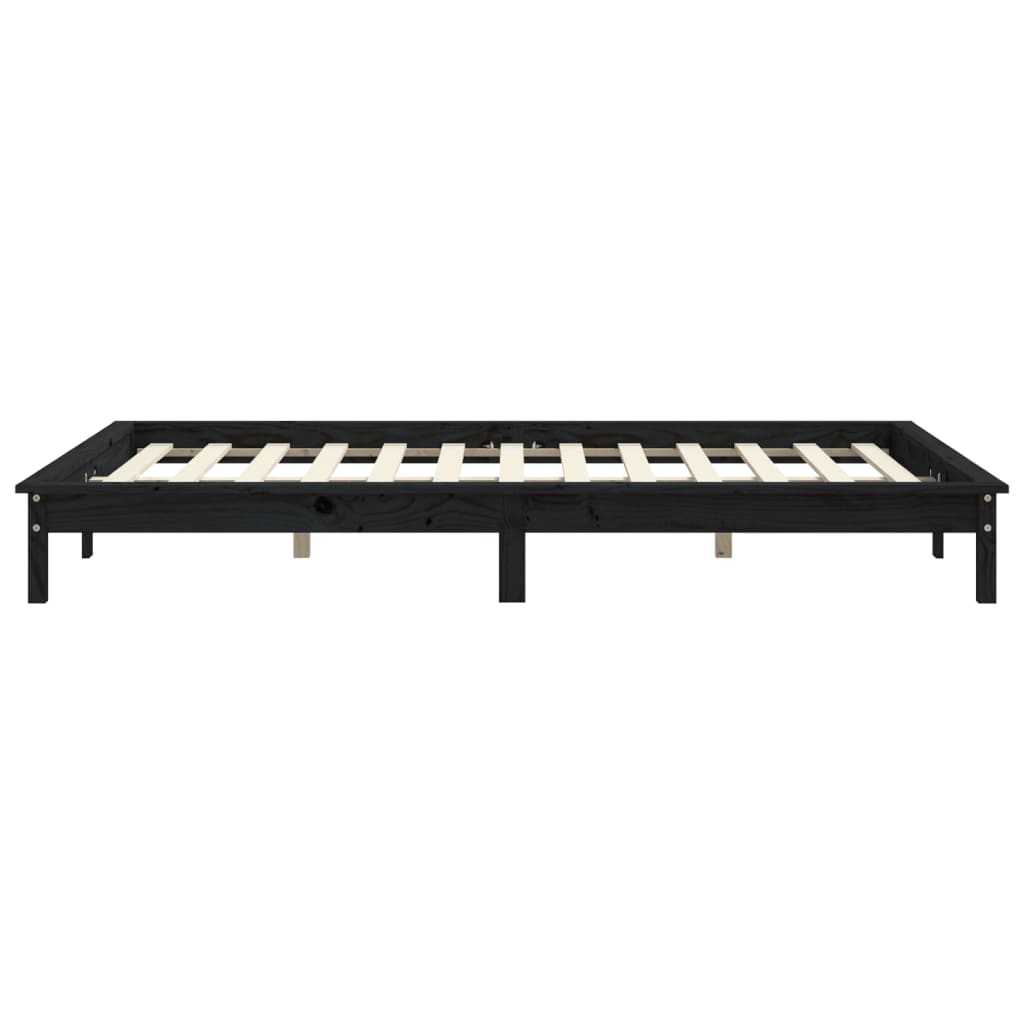 Sängynrunko musta 135x190 cm täysi mänty 4FT6 Double - Sisustajankoti.fi