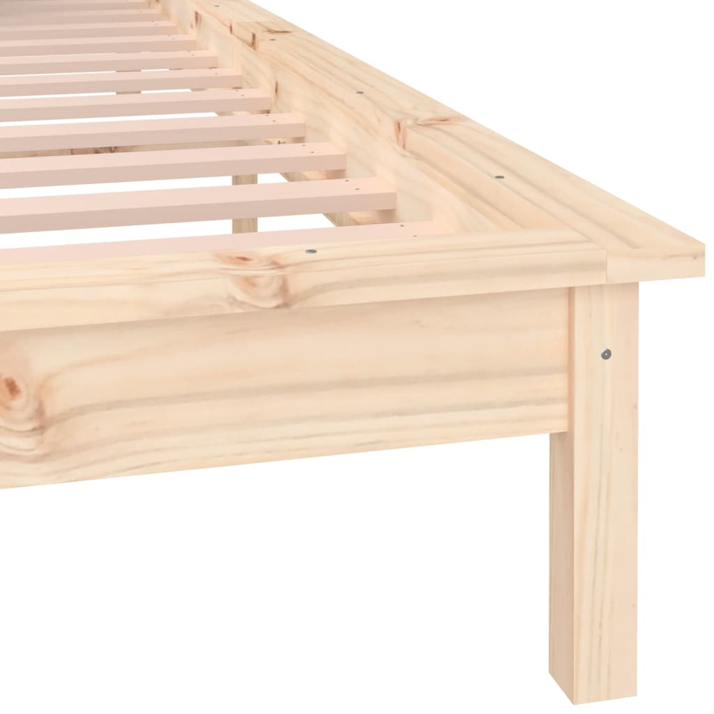 Sängynrunko LED-valoilla 200x200 cm täysi puu - Sisustajankoti.fi