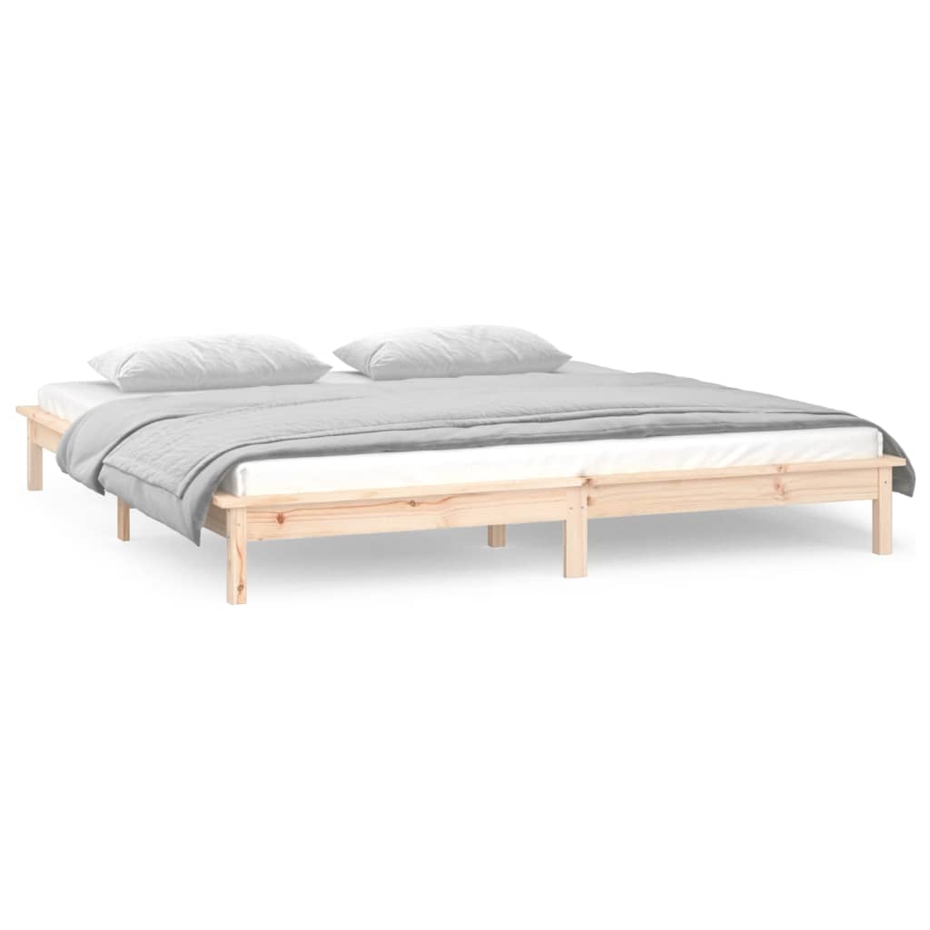 Sängynrunko LED-valoilla 120x190 cm 4FT Small Double täysi puu - Sisustajankoti.fi