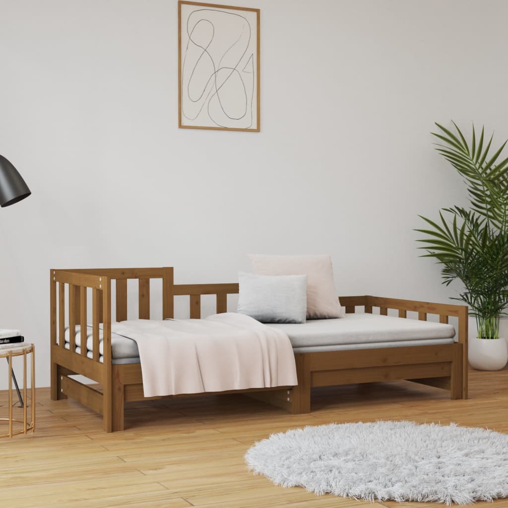Sohvasänky ulosvedettävä hunajanrusk. 2x(80x200) cm täysi mänty - Sisustajankoti.fi