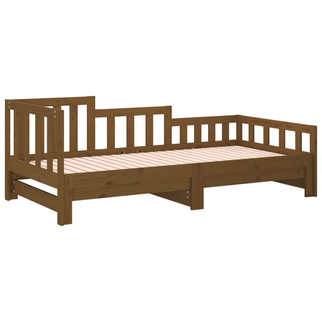 Sohvasänky ulosvedettävä hunajanrusk 2x (90x200) cm täysi mänty - Sisustajankoti.fi