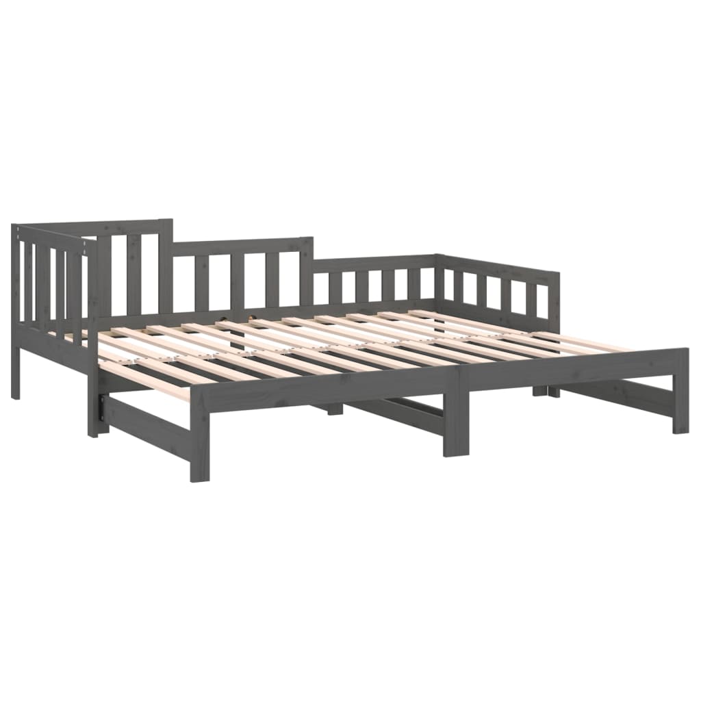 Sohvasänky ulosvedettävä harmaa 2x (90x190) cm täysi mänty - Sisustajankoti.fi