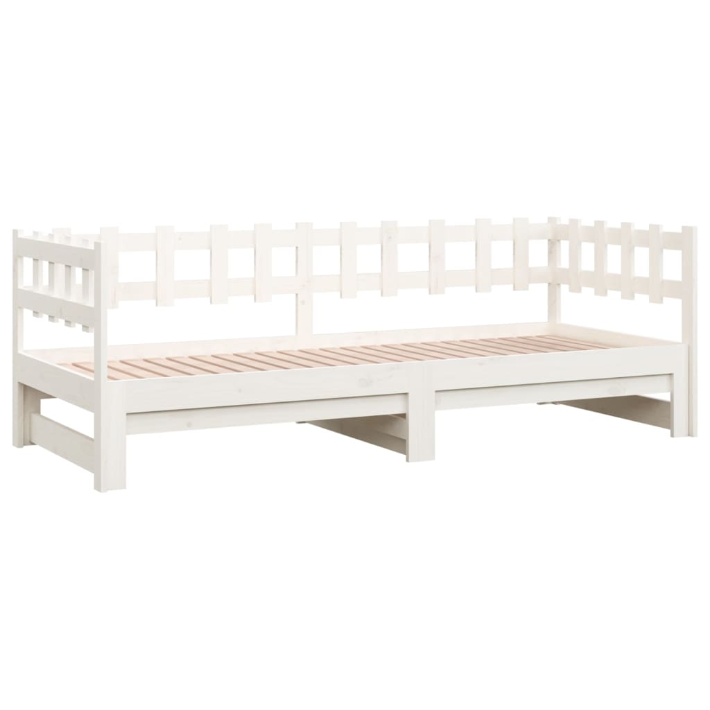 Sohvasänky ulosvedettävä valkoinen 2x (80x200) cm täysi mänty - Sisustajankoti.fi
