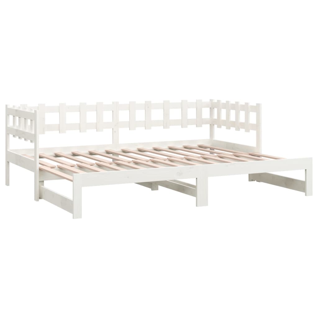 Sohvasänky ulosvedettävä valkoinen 2x (90x200) cm täysi mänty - Sisustajankoti.fi
