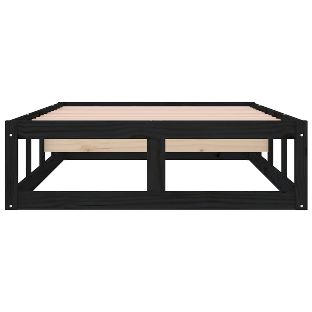 Sängynrunko musta 100x200 cm täysi puu - Sisustajankoti.fi