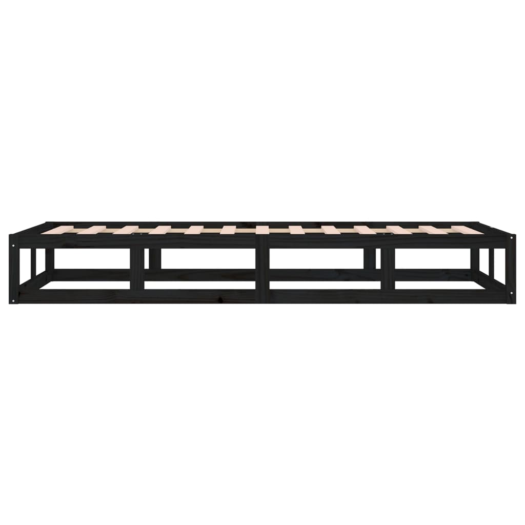 Sängynrunko musta 100x200 cm täysi puu - Sisustajankoti.fi