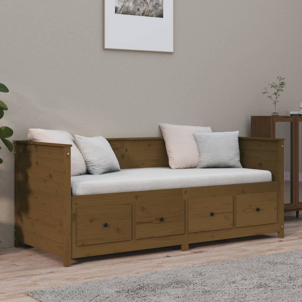 Sohvasänky hunajanruskea 90x190 cm täysi mänty - Sisustajankoti.fi