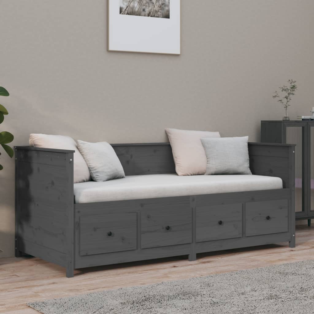 Sohvasänky harmaa 75x190 cm täysi mänty - Sisustajankoti.fi