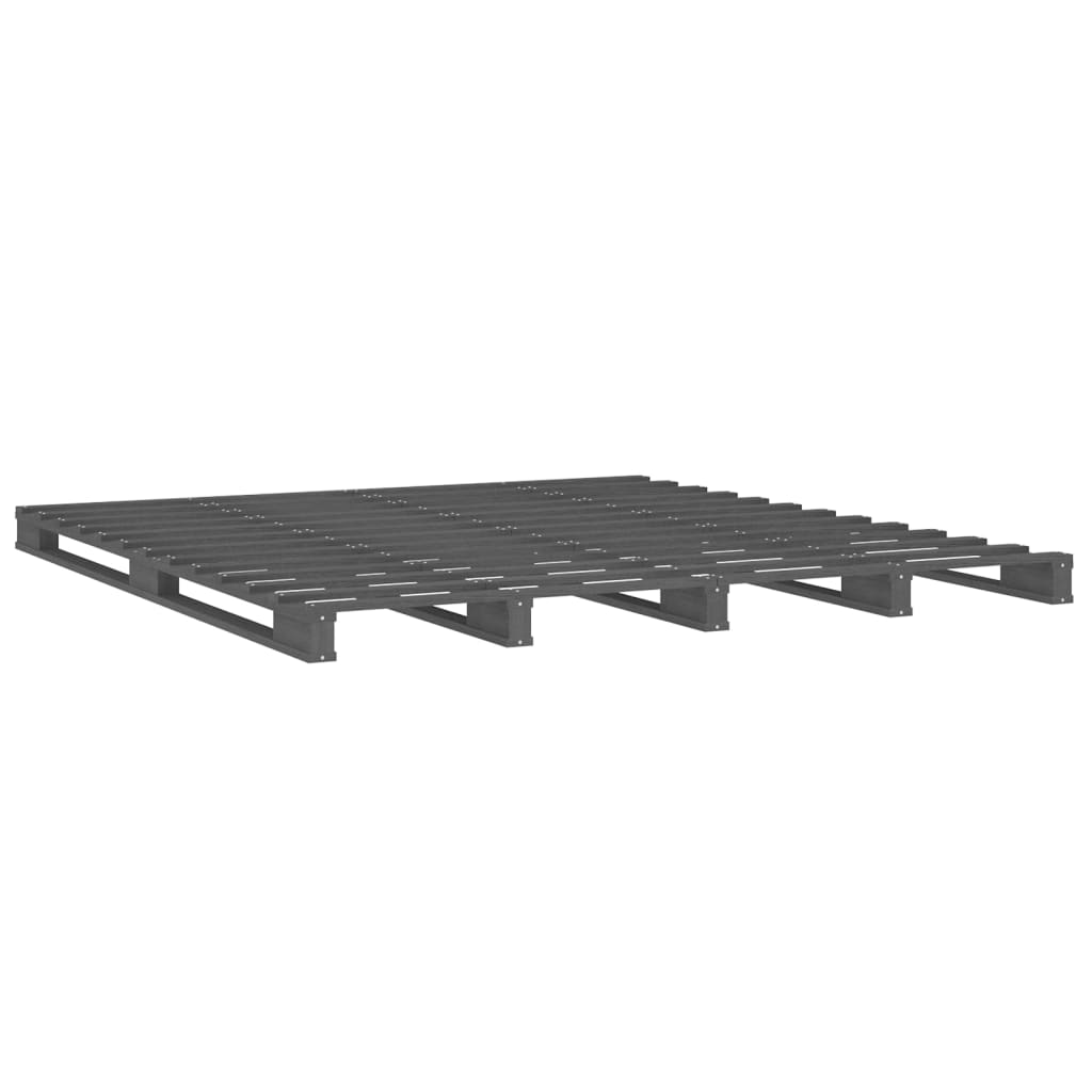 Sängynrunko harmaa 150x200 cm täysi mänty 5FT King Size - Sisustajankoti.fi