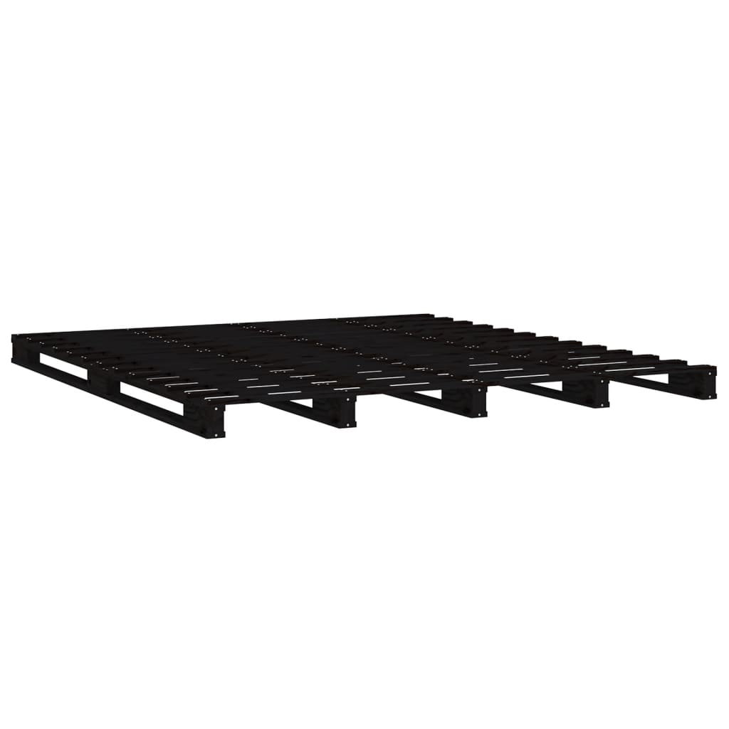 Sängynrunko musta 150x200 cm täysi mänty 5FT King Size - Sisustajankoti.fi