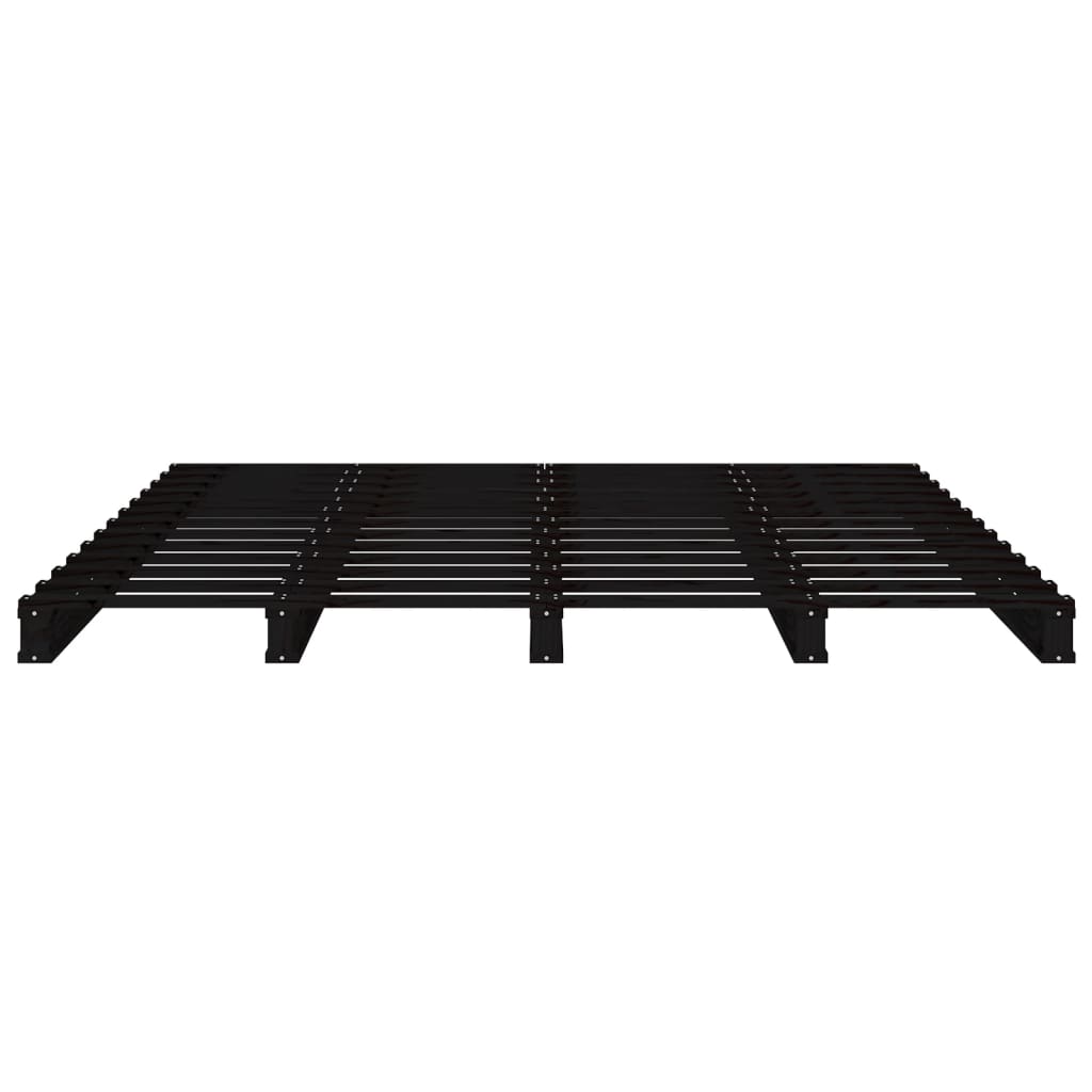 Sängynrunko musta 150x200 cm täysi mänty 5FT King Size - Sisustajankoti.fi