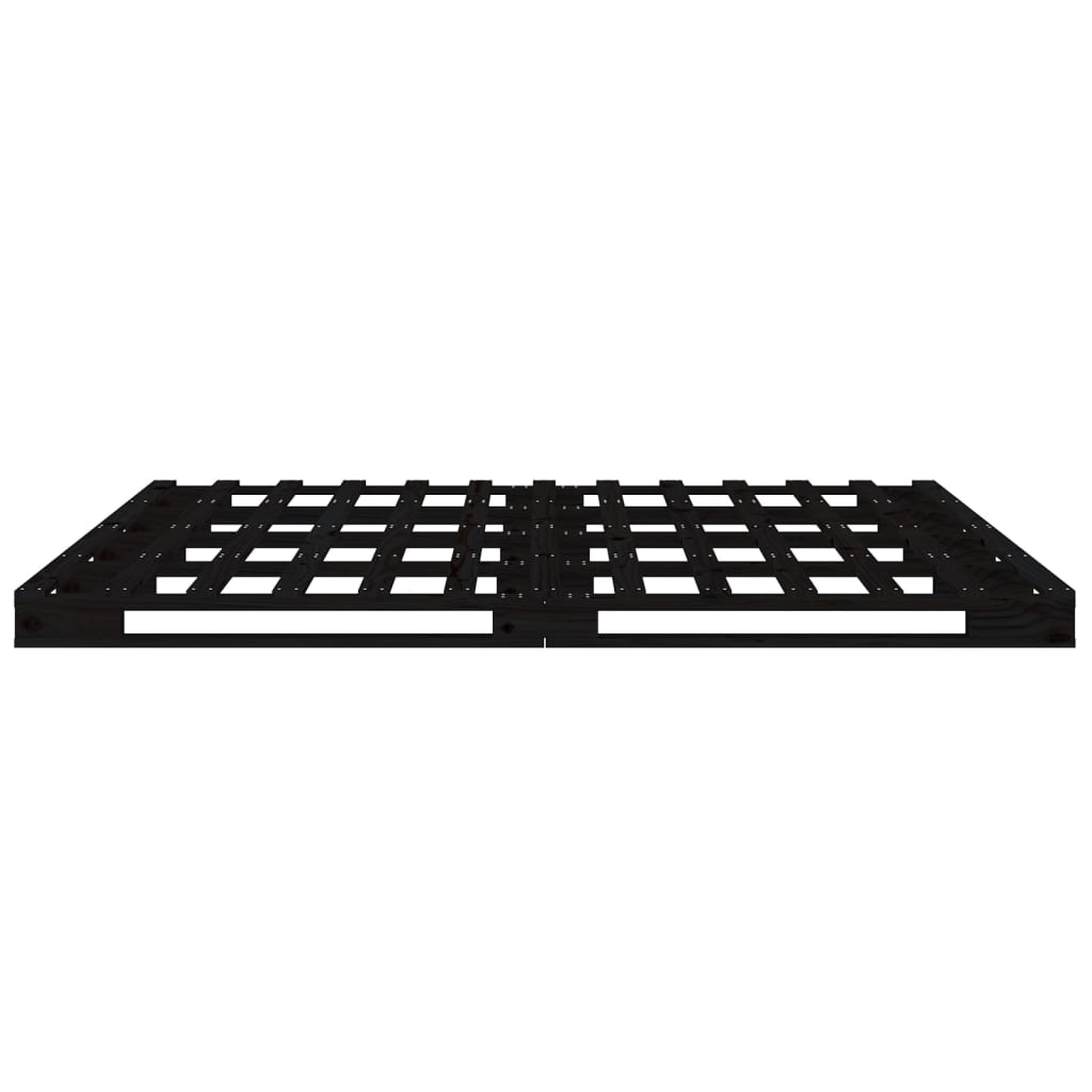 Sängynrunko musta 200x200 cm täysi mänty - Sisustajankoti.fi