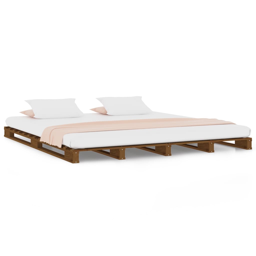 Sängynrunko hunajanruskea 135x190 cm täysi mänty 4FT6 Double - Sisustajankoti.fi