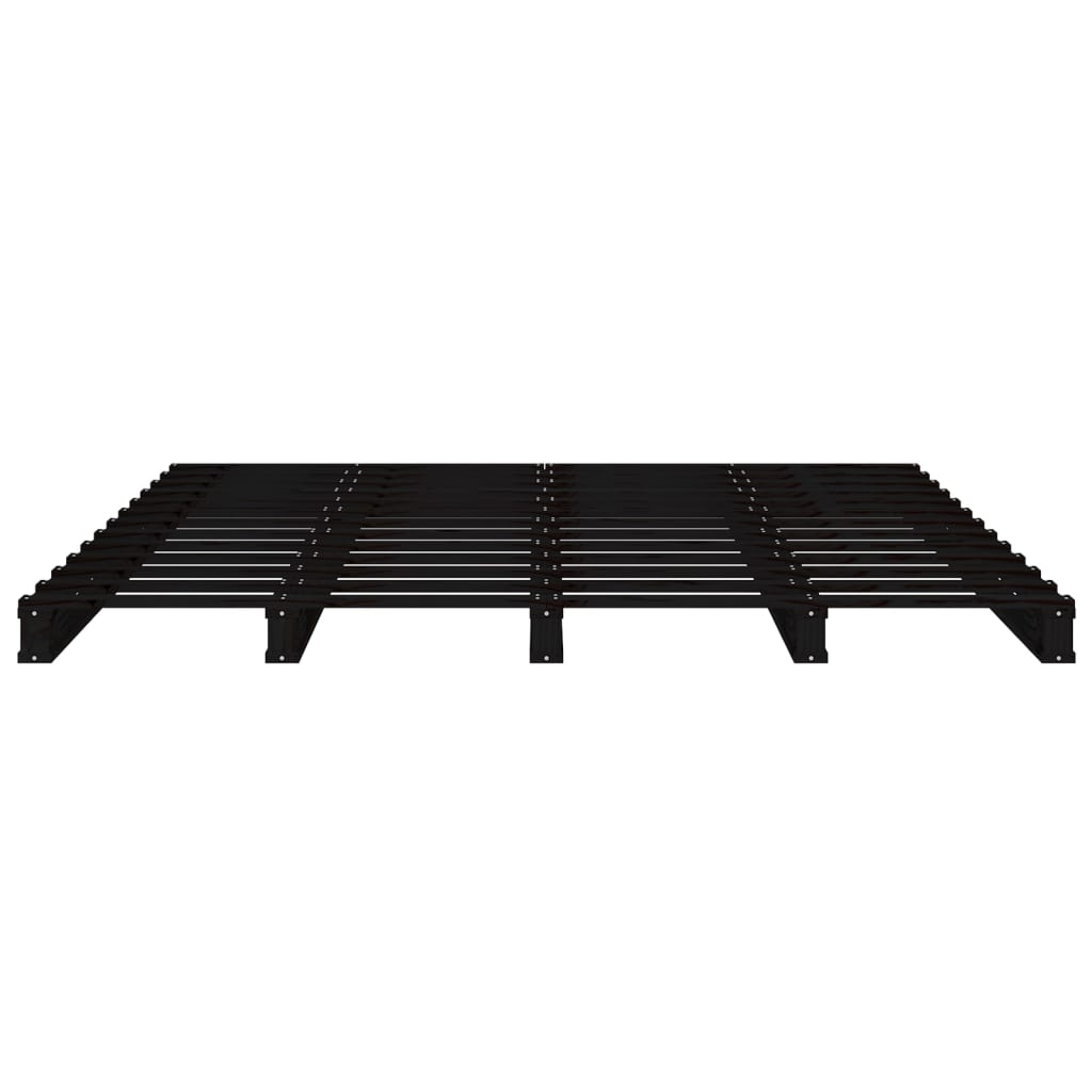 Sängynrunko musta 135x190 cm täysi mänty 4FT6 Double - Sisustajankoti.fi