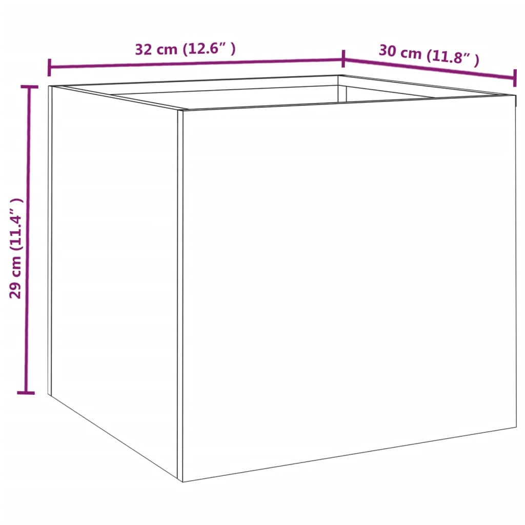 Kukkalaatikot 2 kpl harmaa 32x30x29 cm Corten teräs - Sisustajankoti.fi